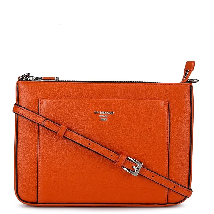 Buy Da Milano Genuine Leather Orange Ladies Sling Bag at Amazon.in