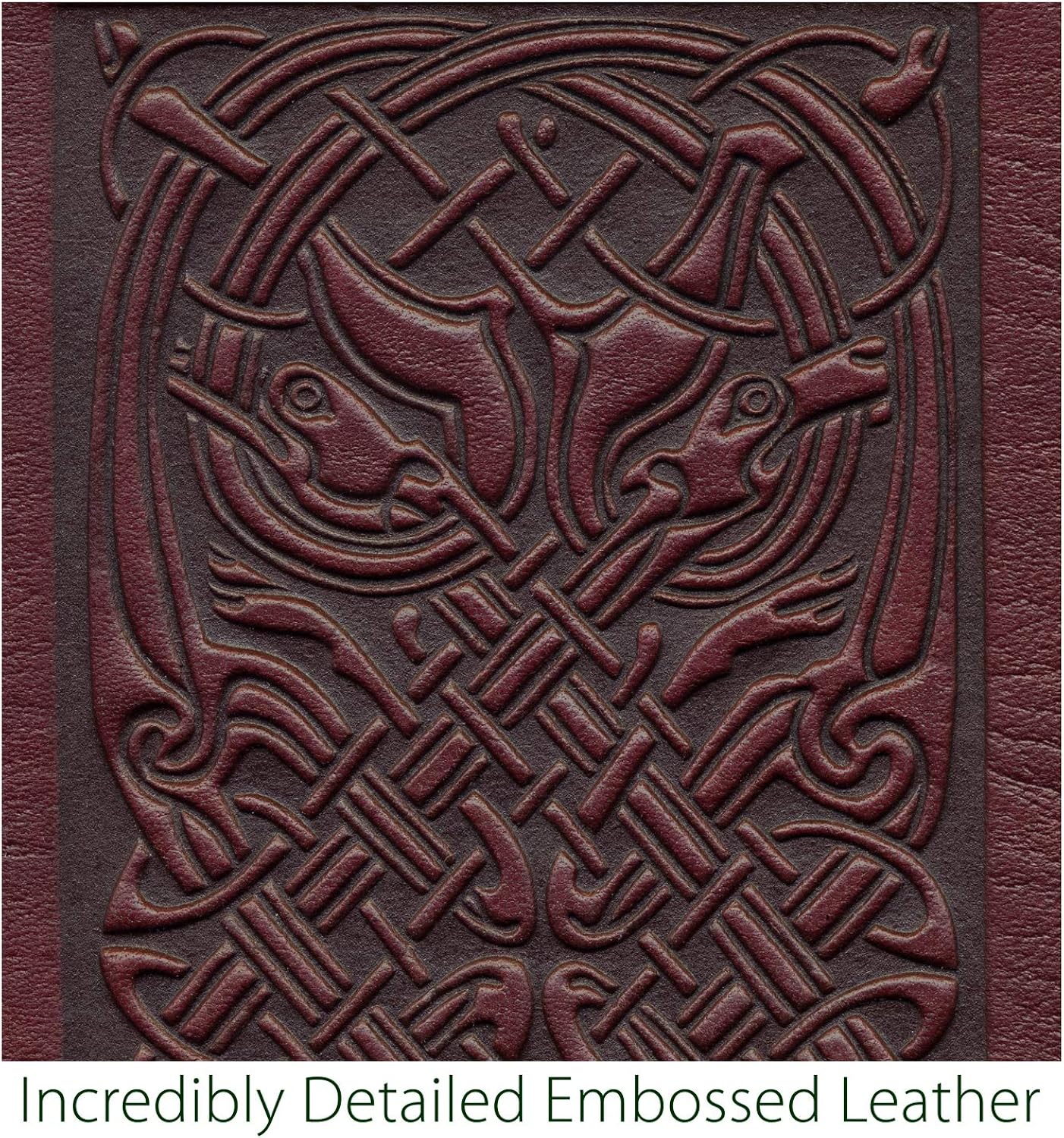 Oberon Design Celtic Hounds Embossed Genuine Leather Checkbook Cover, 3.5x6.5 Inches, Wine, Made in the USA at  Women’s Clothing store