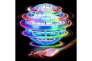 NWLAEWR Flying Orb Ball Toy, 2025 Upgrade Hand Controlled Hover Ball with LED Lights, 360° Rotating Boomerang Globe Cool Mini Drone, Ideal Birthday&Christmas Gift for Boys Girls-Bright Blue