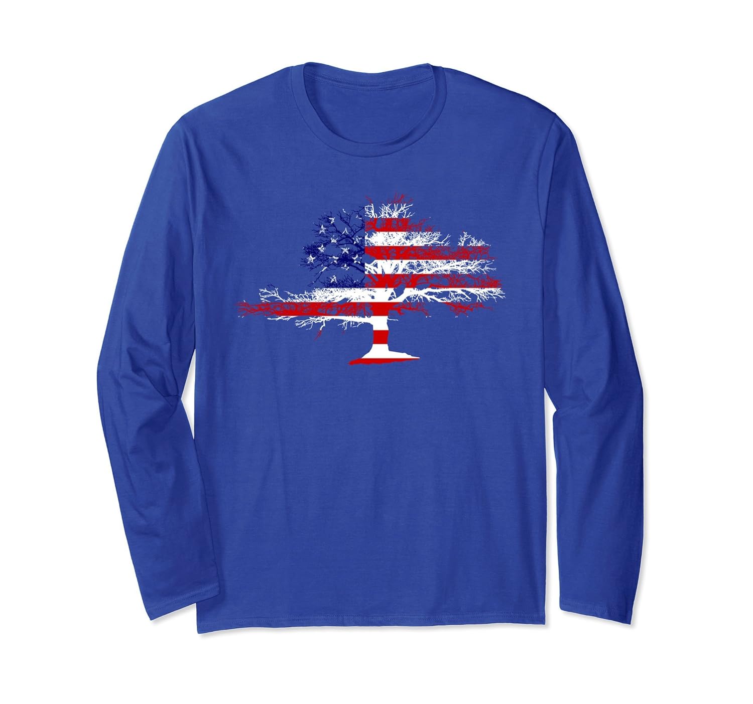 American Flag Tree Longsleeve Shirt Women Men Kids-Rose