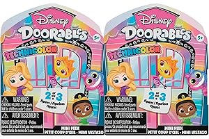 Just Play Disney Doorables Mini Peek Technicolor Takeover 2-Pack, 1.5-inch Collectible Figures, Kids Toys for Ages 5 Up