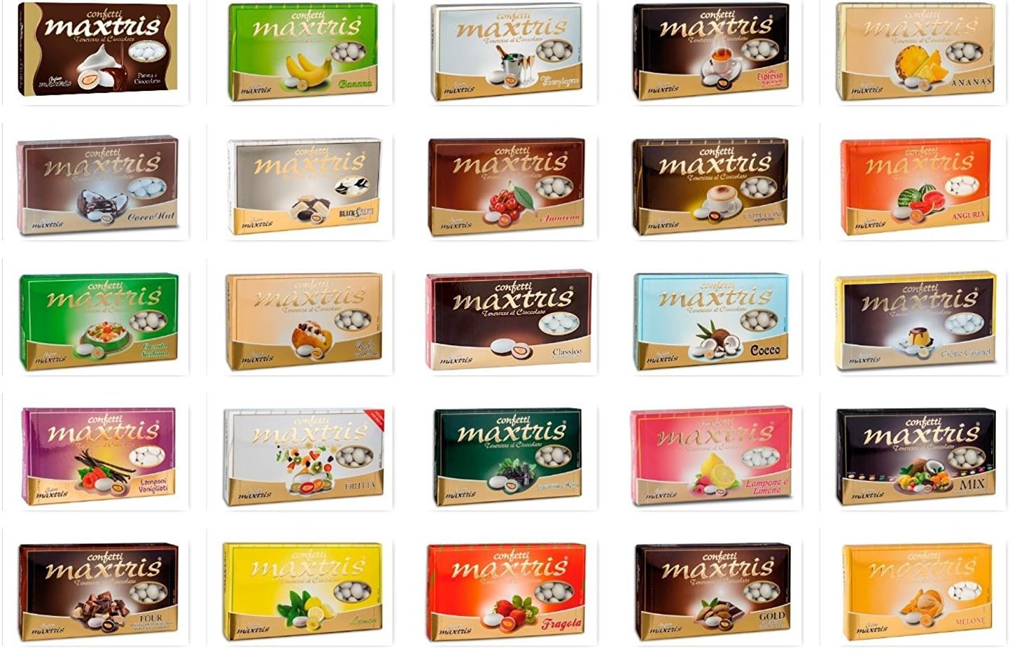 maxtris 7&nbsp;kg pack of sugared almonds in various flavours