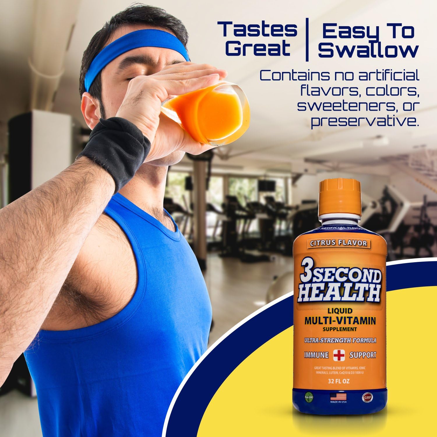 3 Second Health Liquid Multivitamin - Vegan - Non GMO - Gluten Free - Dairy Free - Soy Free - No Artificial Flavors or Preservatives - 32 Servings - GMP - USA Made - Boost Energy and Mental Clarity: Health & Personal Care