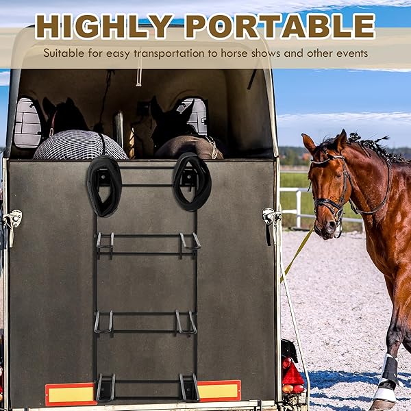 DURAAAMO HORSE BOOT RACK HOLD 4 PAIRS OF BOOTS MOUNTED COLLAPSIBLE ORGANIZER & DRY HANGER BOOT HOLDER STORAGE FOR EQUESTRIAN ENTHUSIASTS HORSE STALL ACCESSORIES,19.5″ H X 8″ W X 9 3/8″ DEPTH