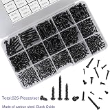 FandWay 625Pcs Self-Tapping Screws Set M2/M3/M4 Black Phillips Pan Head view 2