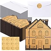 Fulmoon 30 Set Congratulations on Your New Home Cards Bulk Thank You House Shaped Welcome Cards with Envelope and Stickers Housewarming Closing Gifts for House Buyer Real Estate Agent Supplies