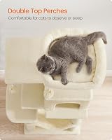 Feandrea Cat Tree Tower 112 cm Multi Level Plush Condo Beige PCT261M01 view 4
