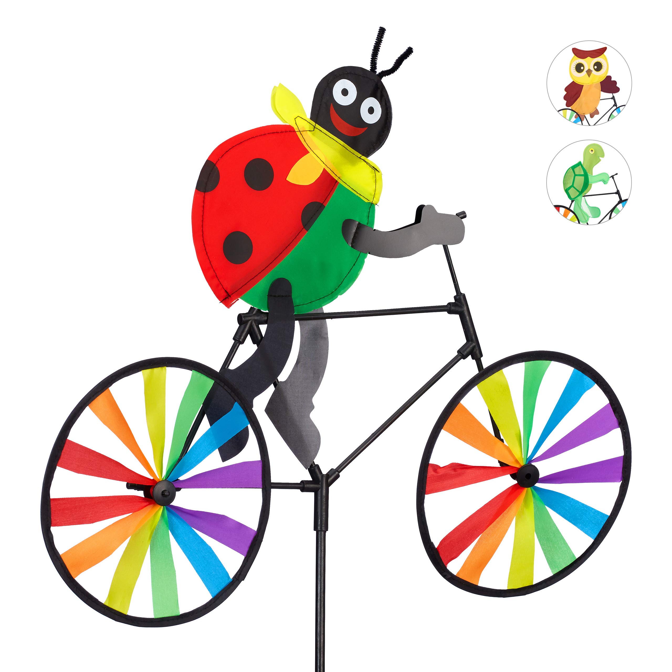 Relaxdays Ladybug & Turtle Pinwheel, Polyester & Plastic, Portable, Durable, Lightweight, Red