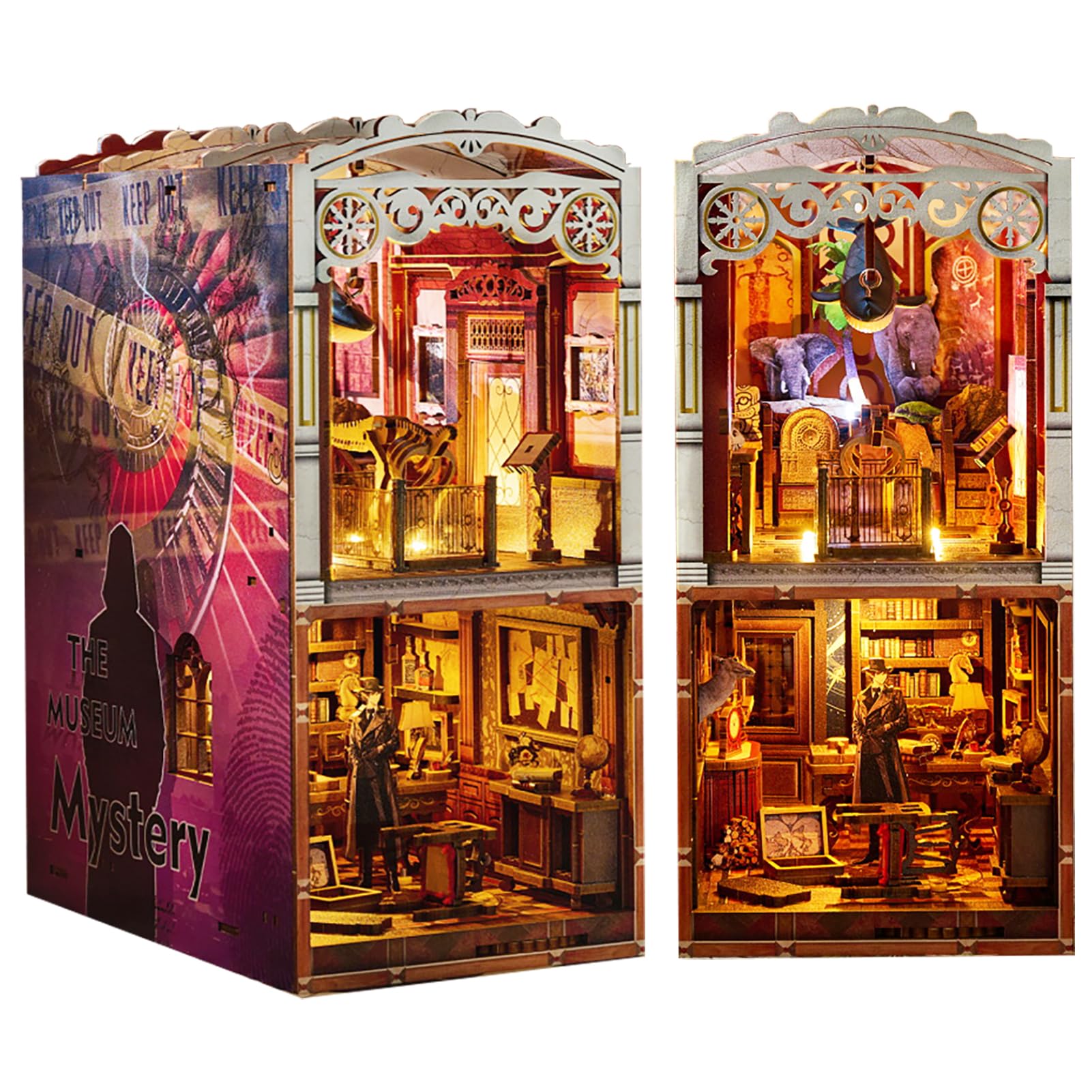 Spilay DIY Book Nook Kit - 3D Bookshelf Alley Insert with LED Lights, Handmade Miniature Model Craft Kit, Creative Crafts for Adults & Teens Christmas/Birthday Present