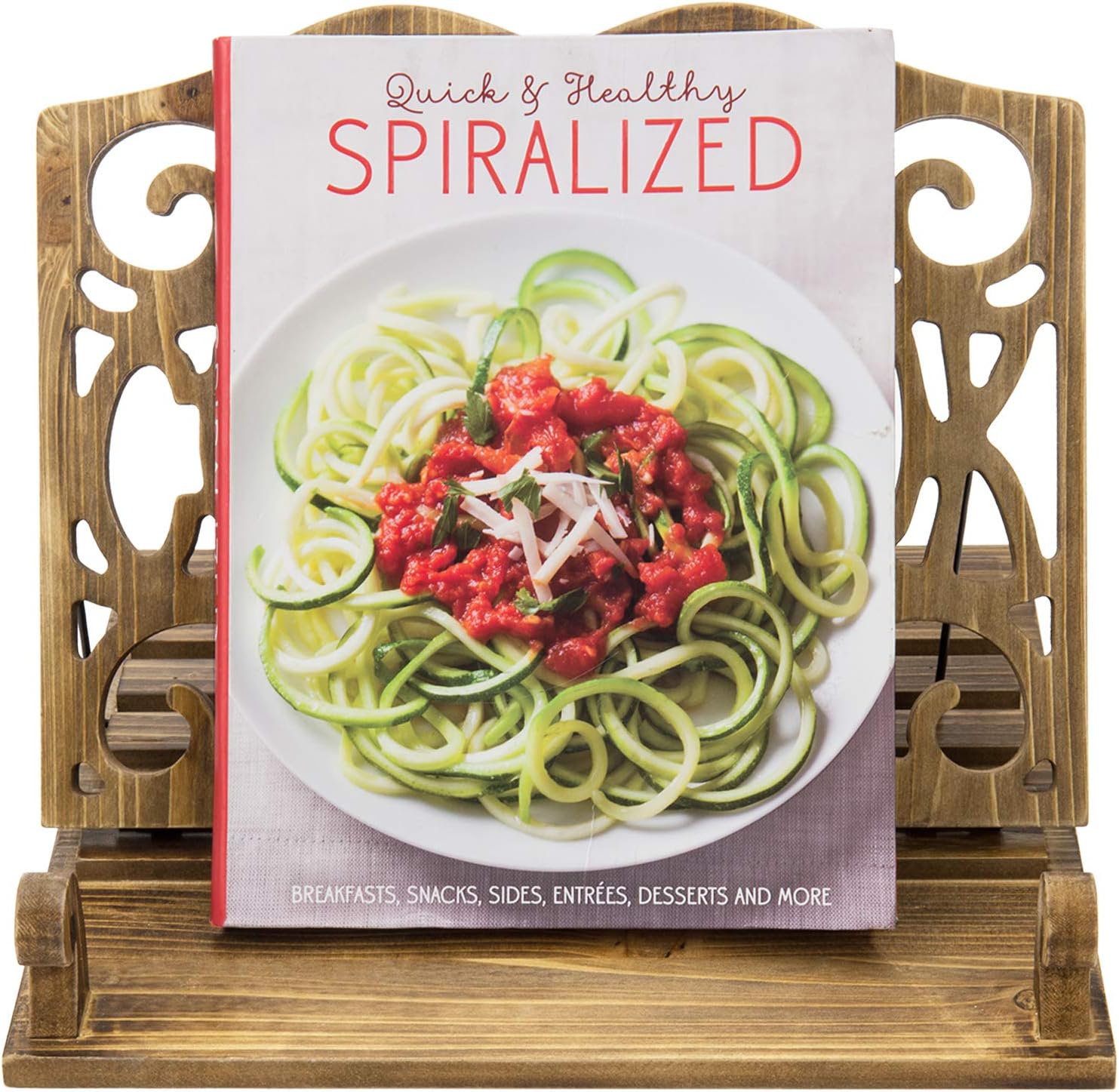 Cookbook Stands MyGift Rustic Dark Brown Burnt Wood ...