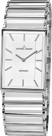 Jacques Lemans 1-1651E Ceramic Analogue White Dial Watch for Men, Boys