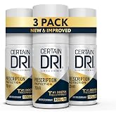 Certain Dri Rx Strength Clinical Antiperspirant Roll-On, 1.2 oz (3 Pack) | 72-Hour Sweat &amp; Odor Protection for Excessive Sweating &amp; Hyperhidrosis, 15% Aluminum Chloride, Fragrance-Free