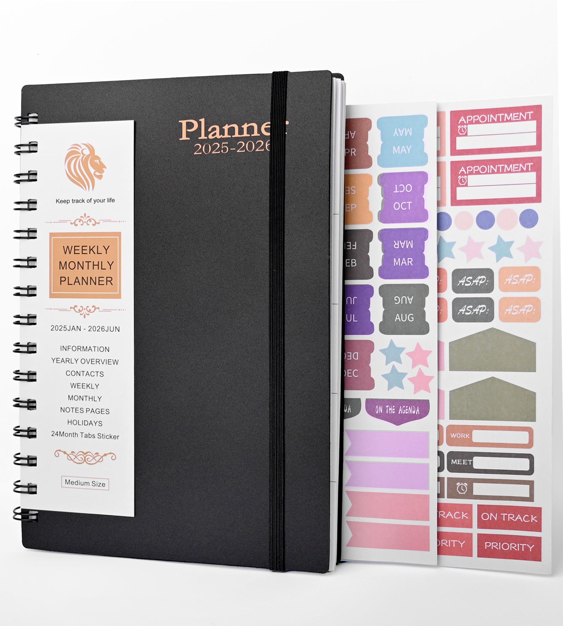 2026-2027 Planner Weekly and Monthly, 18 Month Academic Daily Planner Jan 2026-Jun 2027, A5 Spiral Bound 2026 Organiser Diary with Hardcover for Women Men