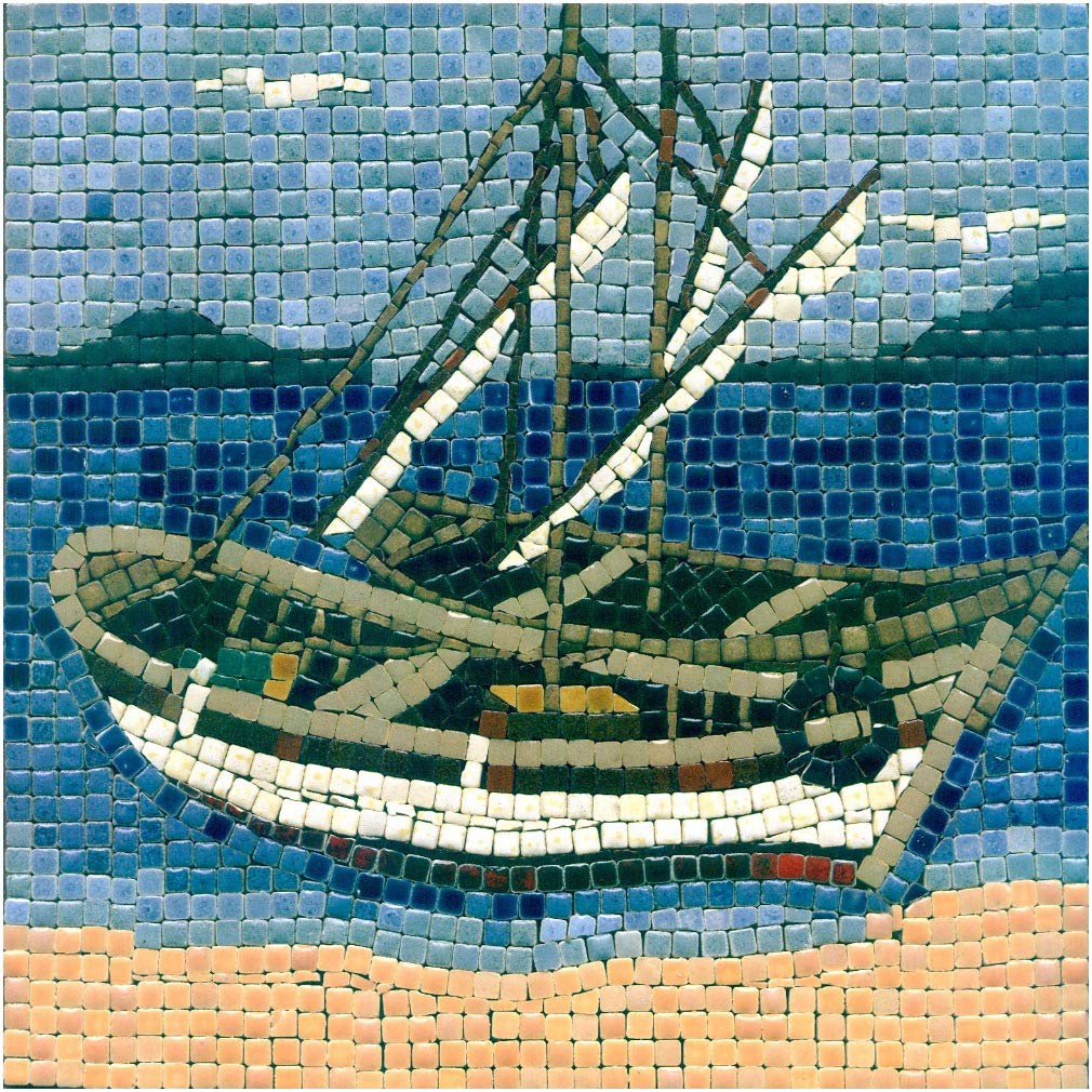 DIY Mosaic Art Kit Square 7inch 20cm Small Boat — image 1