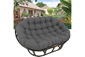 Thicken Papasan Chair Cushion, Double Outdoor Waterproof Cushion With Ties, Dark Gray, 66.9 * 47.2 Inch