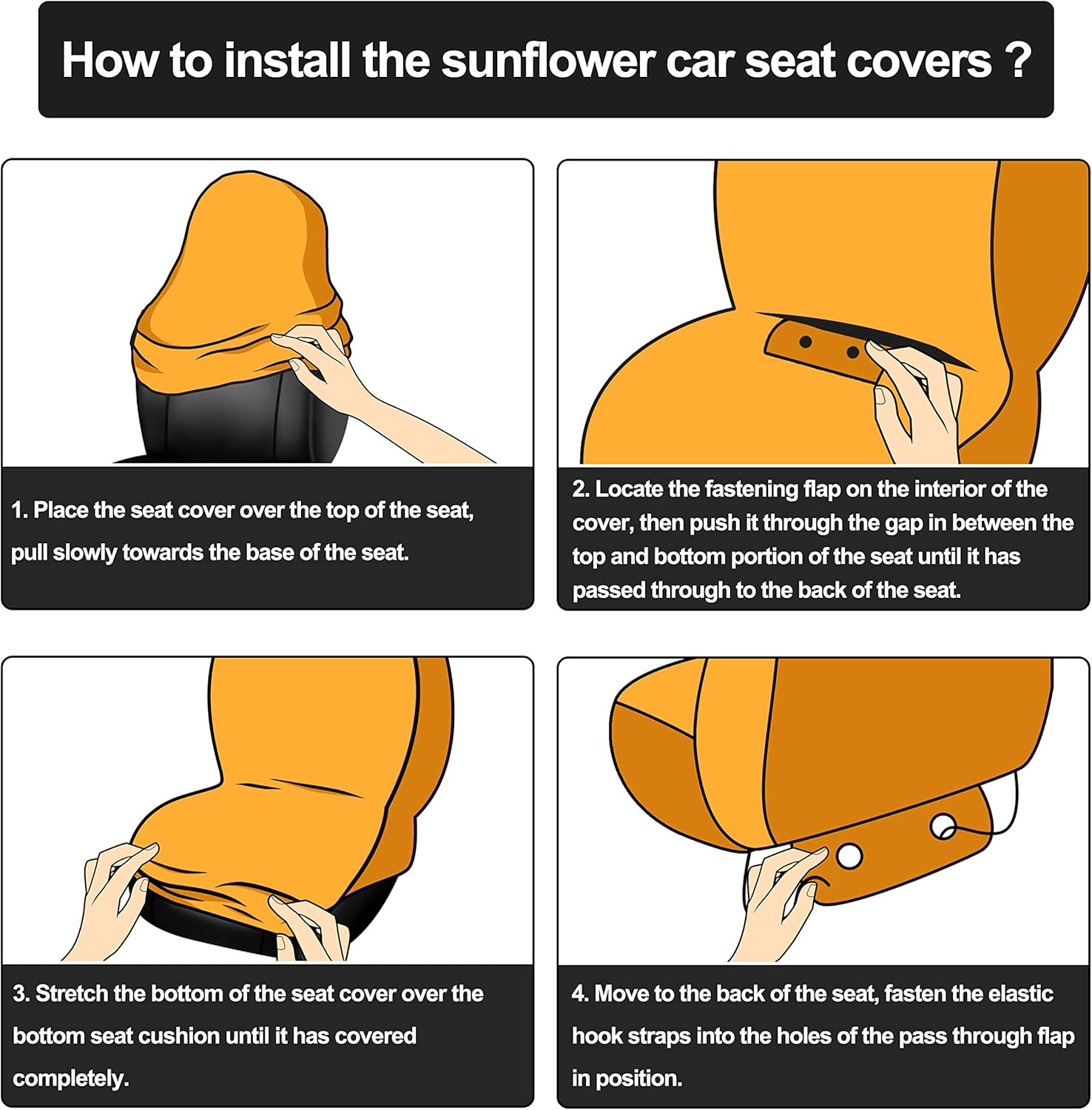 BQTQ 16 Pcs Sunflower Car Accessories with 2 Pcs Car Front Seat Covers 1 Pc Steering Wheel Cover 2 Pcs Seat Belt 2 Pcs Coaster 2 Pcs Keyrings 1 Pc Lanyard 2 Pcs Vent Decor 2 Pack Fragrance Cotton Pad: Automotive