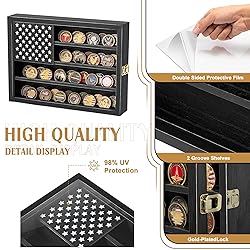 Challenge Coin Display Case 11x15IN, Military Medal