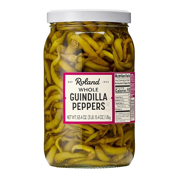 ROLAND FOODS GUINDILLA PEPPERS, SPECIALTY IMPORTED FOOD, 63.4 OUNCE JAR, PACK OF 1