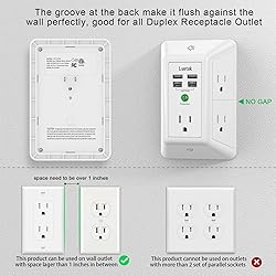 Multi Plug Outlet Surge Protector - Lvetek 3-Sided