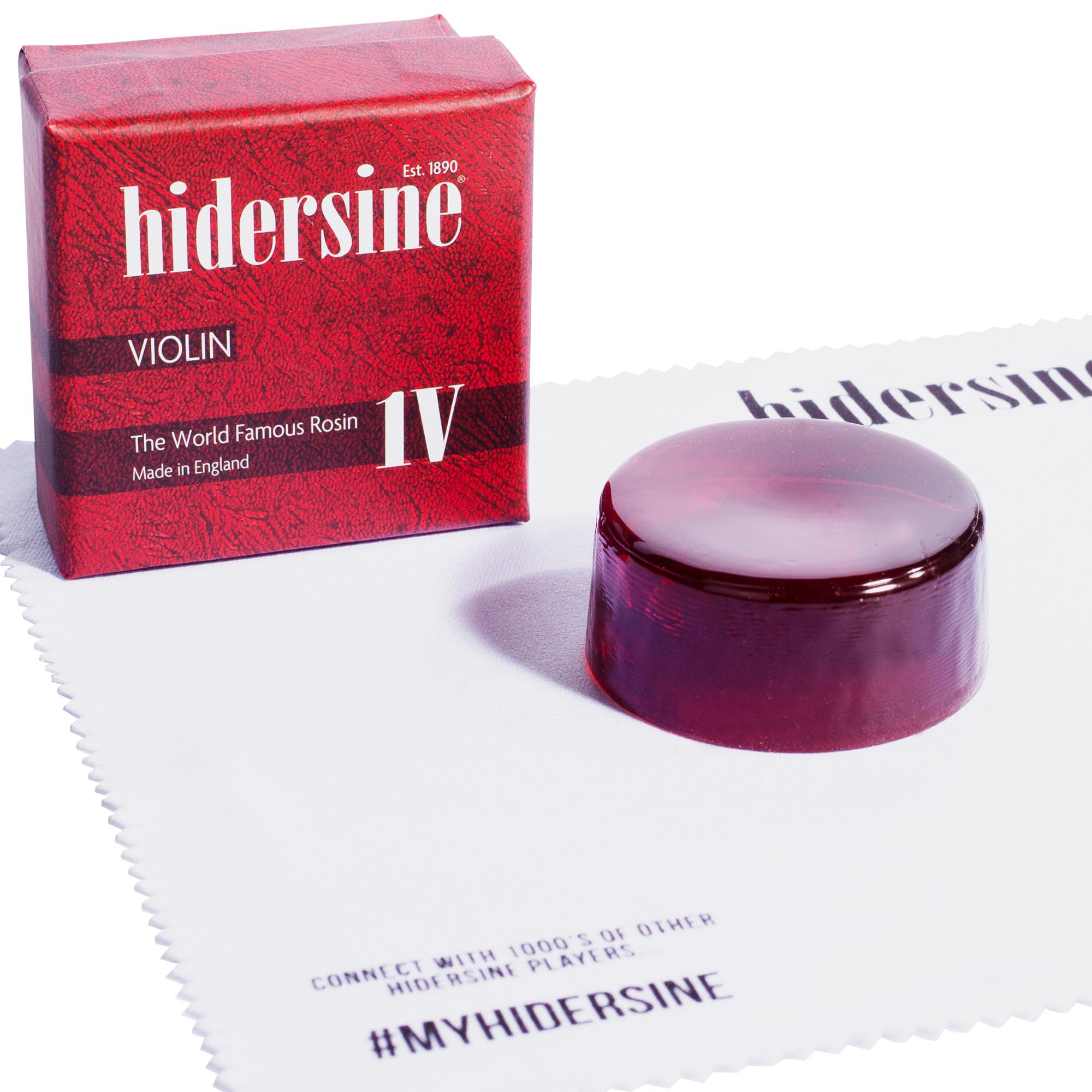 Hidersine 1V Premium Violin Rosin. Light Rosin. Large size. Handmade in the UK. Approx 30g rosin cake. Ideal for players of all standards — image 1