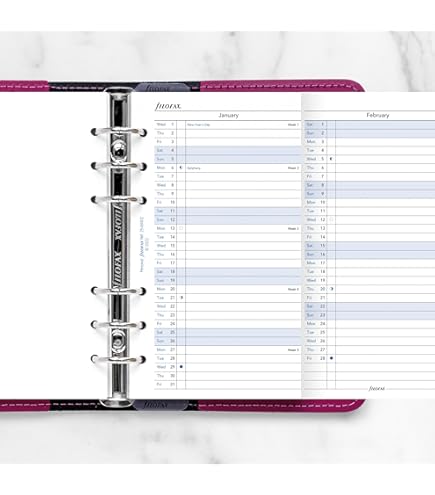 Filofax A6 Filofax Mini Day Per Page Diary Refill 2025 - Cotton Cream Paper With Multilingual Calendar Baby Chicken Leg Supports