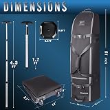 CHAMPKEY Premium Soft Padded Golf Travel Bag with Wheels 1200D Oxford Fabric view 9