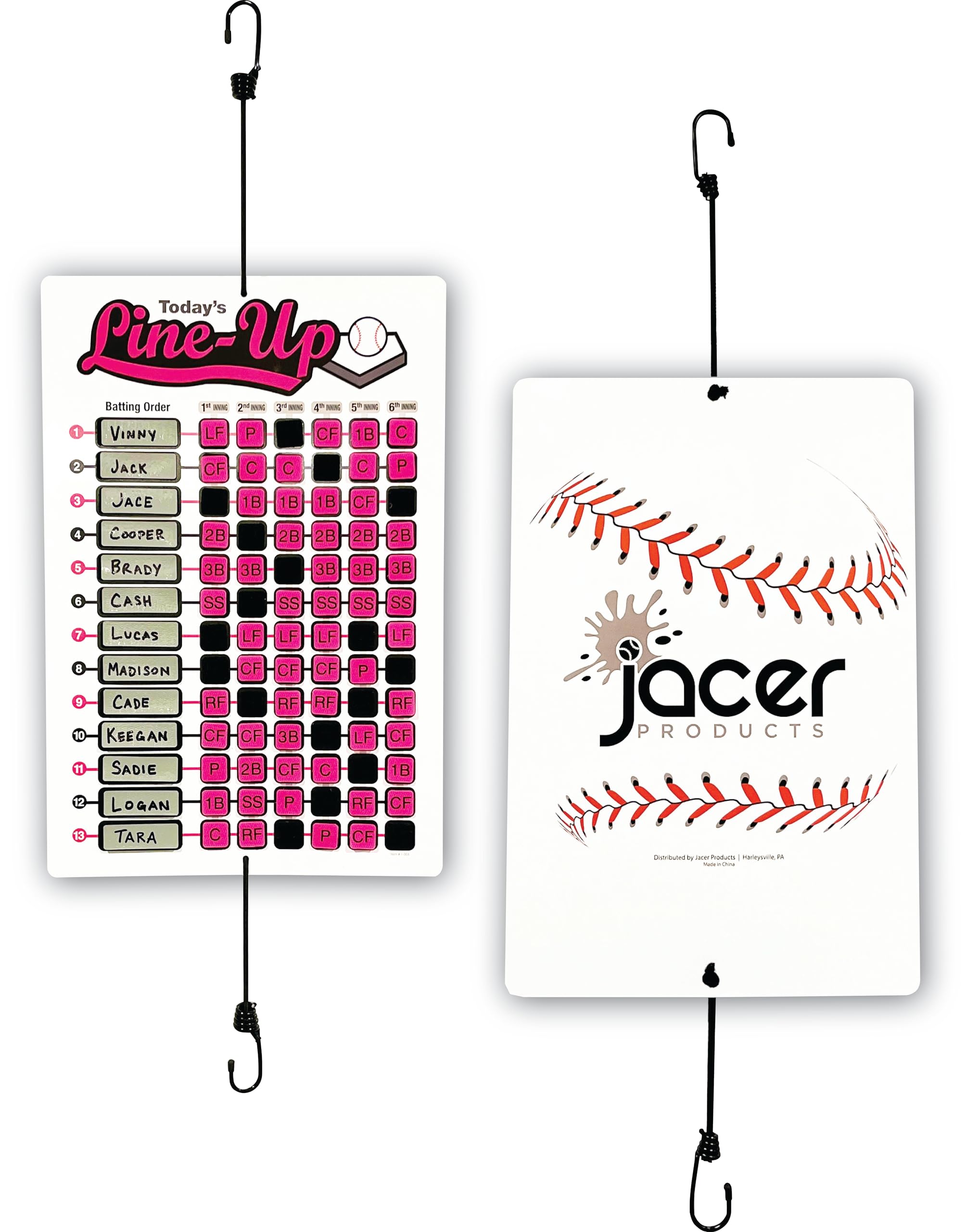 Photo 1 of Jacer Products 13 Player Line Up Board (13 Player Line Up Board, Pink)