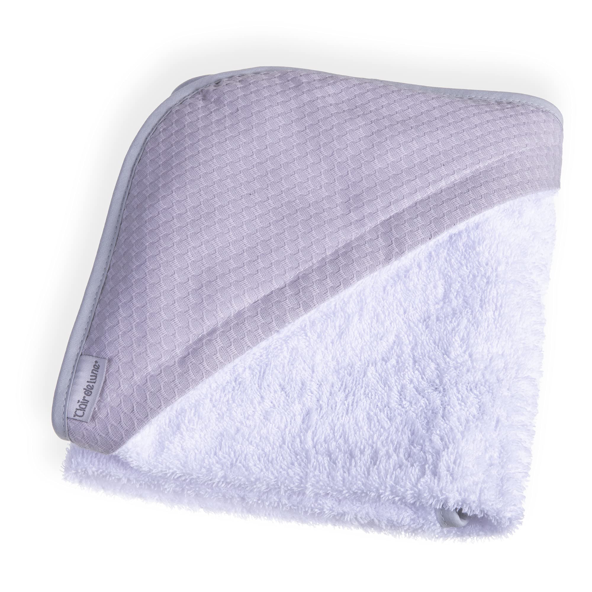 Clair de Lune Cotton Dream Hooded Baby Towel - Grey