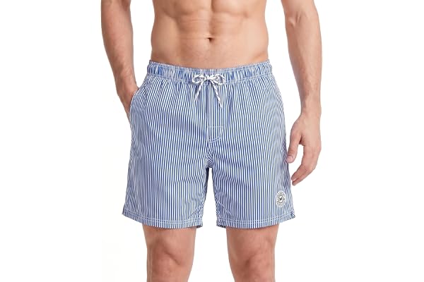 MaaMgic Mens Short Swim Trunks Quick Dry Swimming Shorts Print Bathing Suits with Mesh Lining