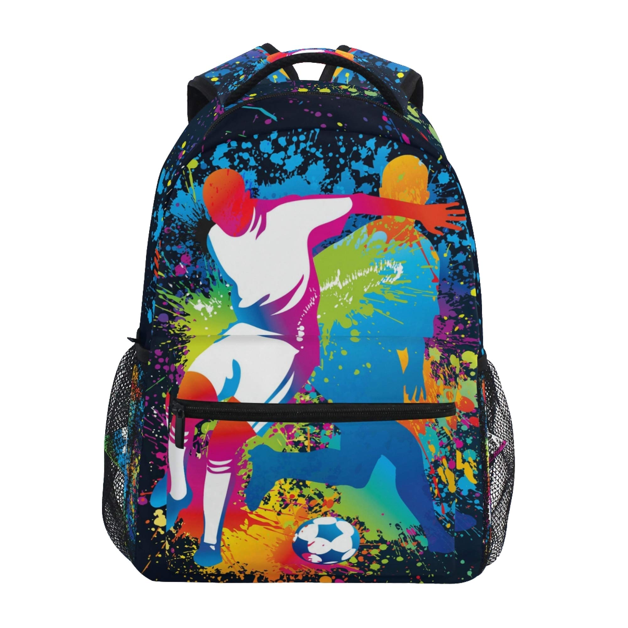 Children's Backpack, Schoolbag Football Players With Soccer Large Capacity Students Bookbag Rucksack Knapsack for Boys Girls Adults Teen