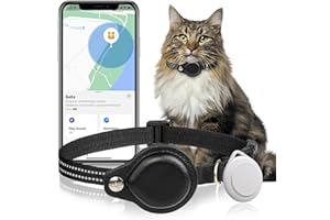 VEBISO Cat Tracker - Reflective Real-Time GPS Tracker for Cats - No Monthly Fee - Works with Apple Find My (Only iOS) - 2 in 1 Waterproof Location GPS Tracking Collar