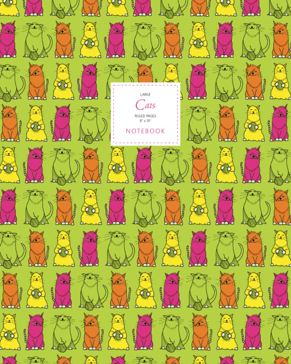 Cats Notebook - Ruled Pages - 8x10 - Premium: (Turquoise Edition) Fun notebook 192 ruled/lined pages (8x10 inches / 20.3x25.4 cm / Large Jotter)