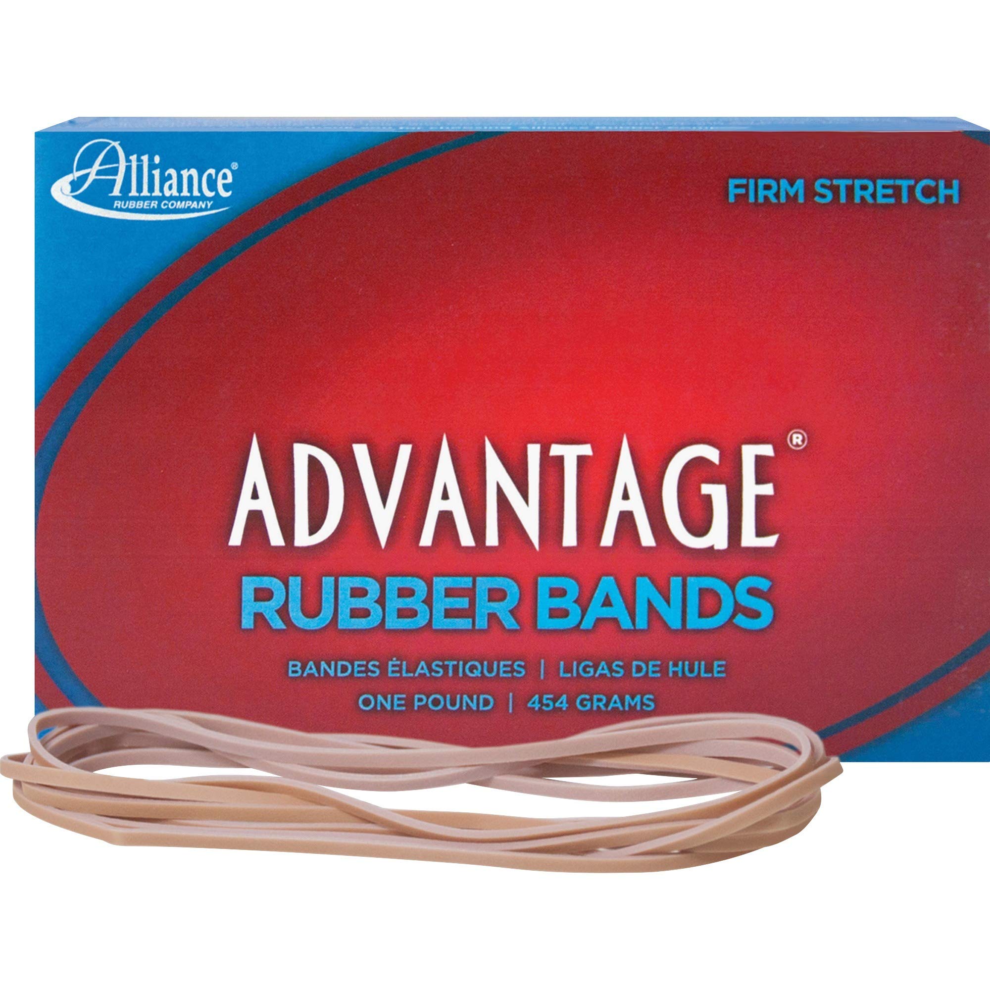 Alliance Rubber 27405 Advantage Rubber Bands Size #117B, 1 lb Box Contains Approx. 200 Bands (7" x 1/8", Natural Crepe)