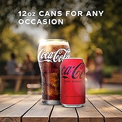 Coke Zero Sugar Cola Soda, 12 oz, 24 Pack