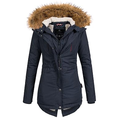Marikoo Damen Winter Jacke Mantel Winterjacke Parka Wintermantel