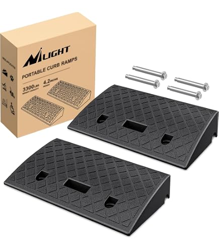 Wheelchair Ramps For Home Steps QTLCOHD 2 Pack Curb Ramps 4 Inch Rise ...