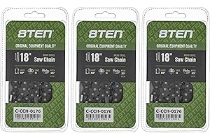 8TEN Micro Chisel Chainsaw Chain 18 Inch .050 .325 74DL for Red Max Stihl MS 260 261 270 271 290 (3 Pack)