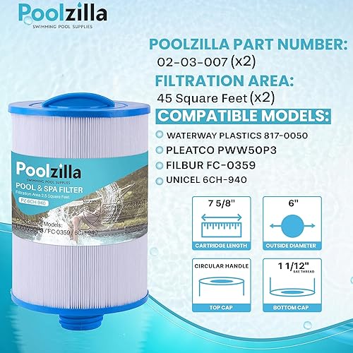 TALANDO 2パックスパフィルター PWW50P3対応 Hot Tub Filter Hot Tub