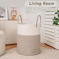 JMvicyroam Large Woven Laundry Basket Hamper,80L