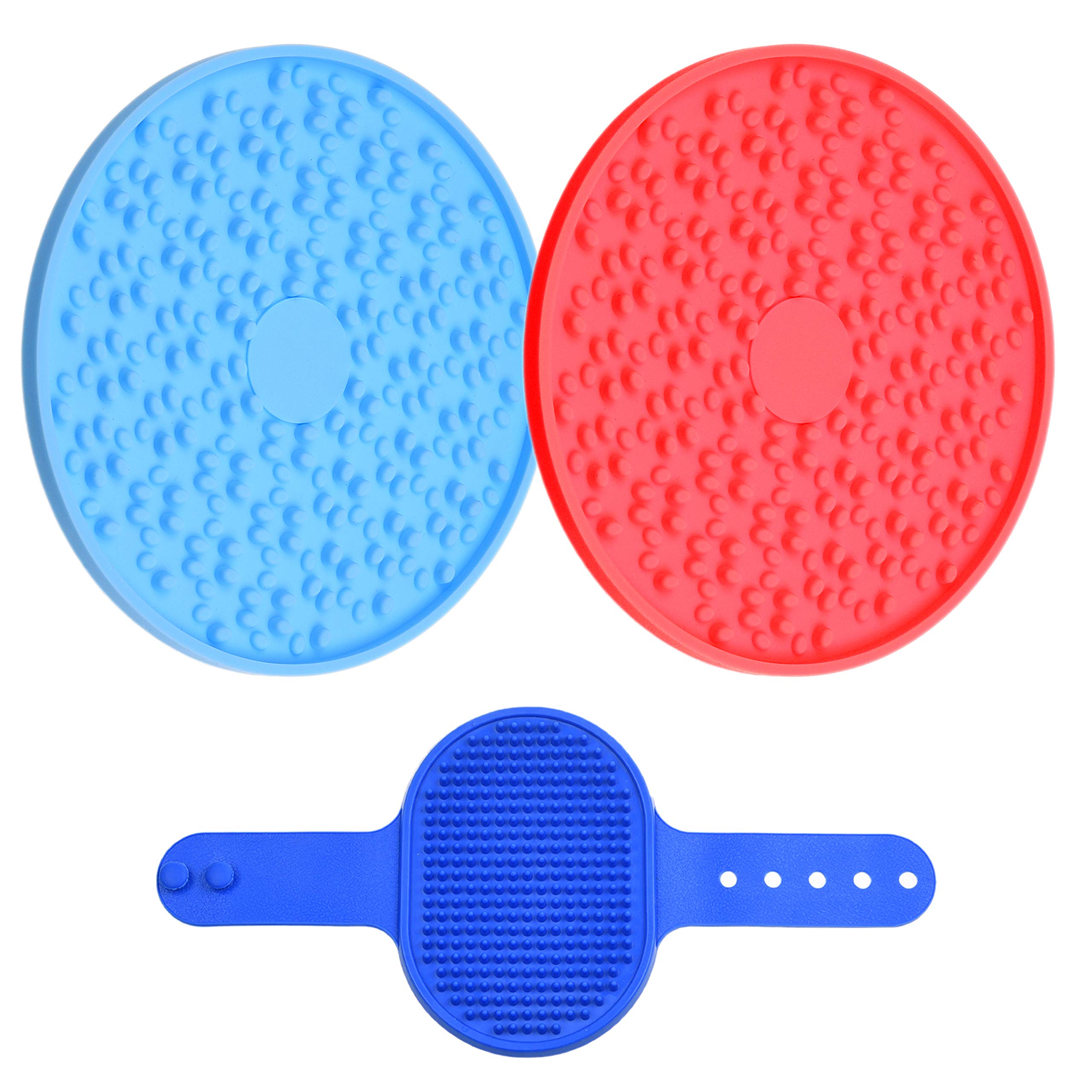 Kare & Kind 2x Dog Licking Mat and 1x Pet Bath Brush - Slow Feeder Licking Pad to Calm Pets During Bathing, Grooming, Training - Pet Grooming Brush Effectively Massages and Removes Dirt and Loose Hair