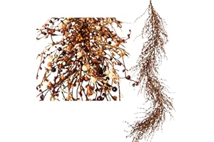 QUIXEM Artificial Fall Pip Berry Garland - 5ft Rustic Autumn Decorations for Mantel, Thanksgiving, Harvest, and Farmhouse Decor - Perfect for Indoor Fall Wedding Centerpiece and Table Displayv BUBR
