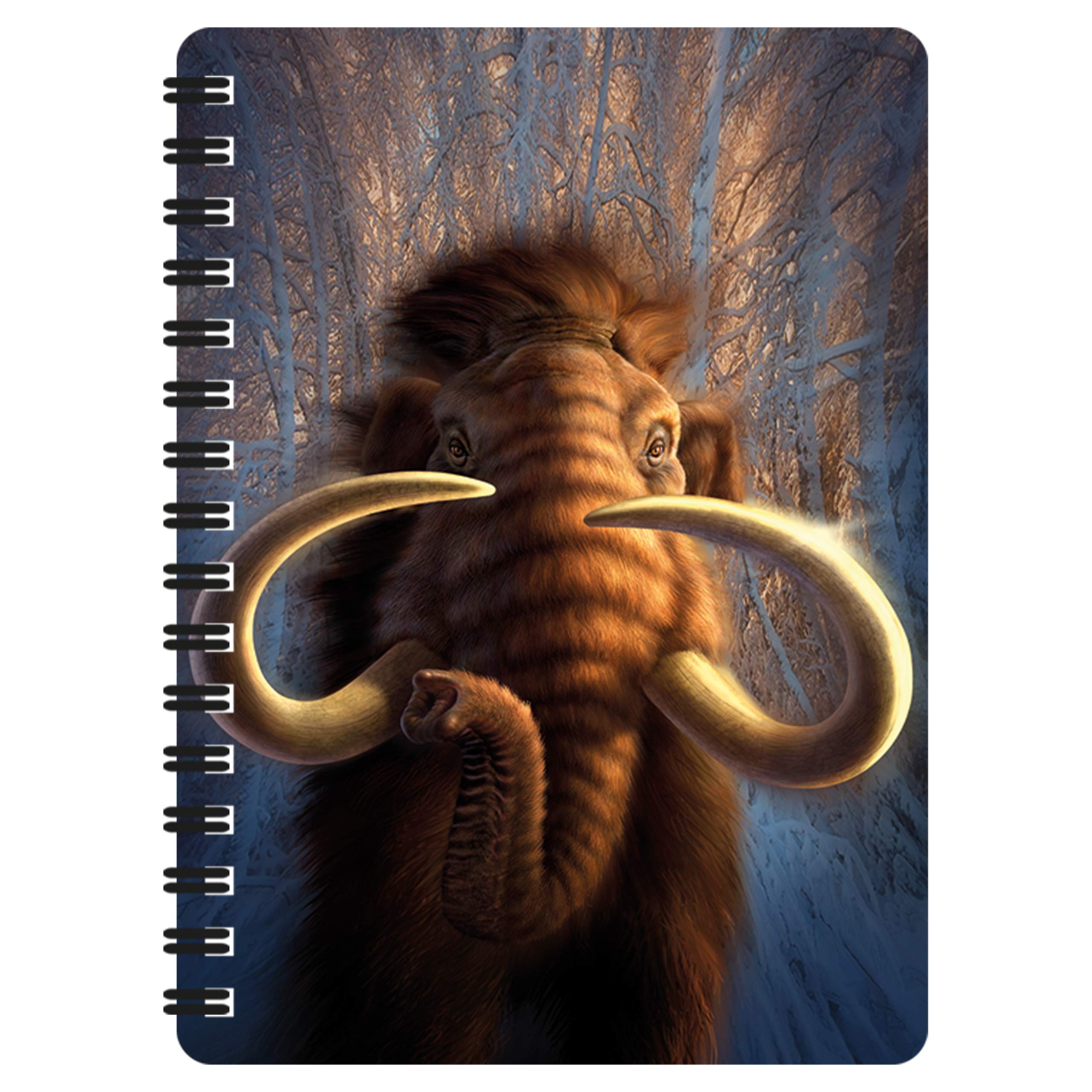 3D LiveLife Jotter - Mammoth from Deluxebase. Lenticular 3D Jurassic A6 Spiral Notebook with plain recycled paper pages. Artwork licensed from renowned artist Jerry LoFaro