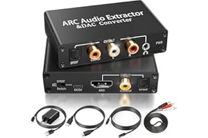 AVEDIO LINKS HDMI ARC Audio Extractor DAC Audio Converter 192KHz Digital to Analog Converter for PS3 PS4 HDTV DVD Home Cinema Systems, HDMI ARC/Optical/Coaxial Input, SPDIF/Optical/RCA/3.5mm Stereo Output