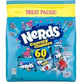 NERDS Gummy Clusters Candy, Very Berry, Crunchy and Gummy, Individually Wrapped Treat Size Packs, 60 Count, 30 oz