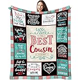 TOBUNKIEN Cousin Gifts for Women - Cousin Birthday Gifts - Birthday Gift for Cousins Female - Best Cousins Ever Gifts Blanket 60"X 50"