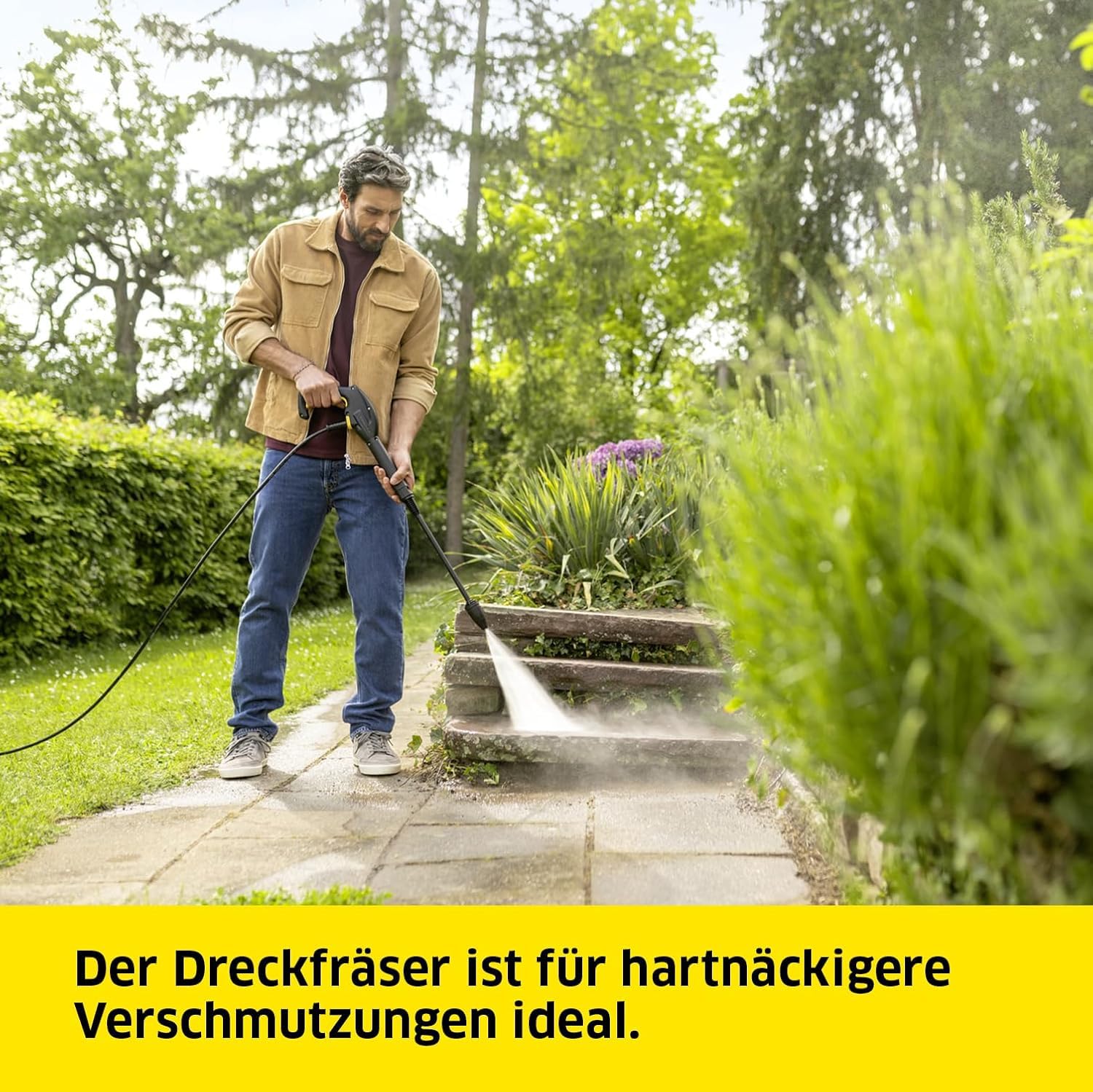 Kärcher Hochdruckreiniger K 4 Classic Home, Druck: max. 130 bar, Fördermenge: 420 l/h, Fläche: 30 m²/h, Wasserfilter, Gewicht: 4,6 kg, Hochdruckpistole, Dreckfräser, Strahlrohr, Home Kit 4