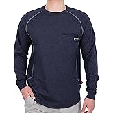 TICOMELA FR T-Shirt, Flame Resistant, Stretch Fit, Hidden Pocket, 6oz Crew Neck Work Shirt for Men 100% Cotton