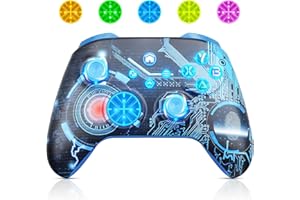 NONBLIEP LED Lighting Controller for Xbox Wireless, Custom Game Controller for Xbox One, Xbox Series X/S, Xbox One X/S, iOS, Android, PC Gamepad with Upgraded Trigger, TURBO, Macro Function (RGB Blue)
