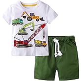 BIBNice Toddler Boy Clothes Kids Summer Cotton Outfits Shirt Short Sets Size 2-7