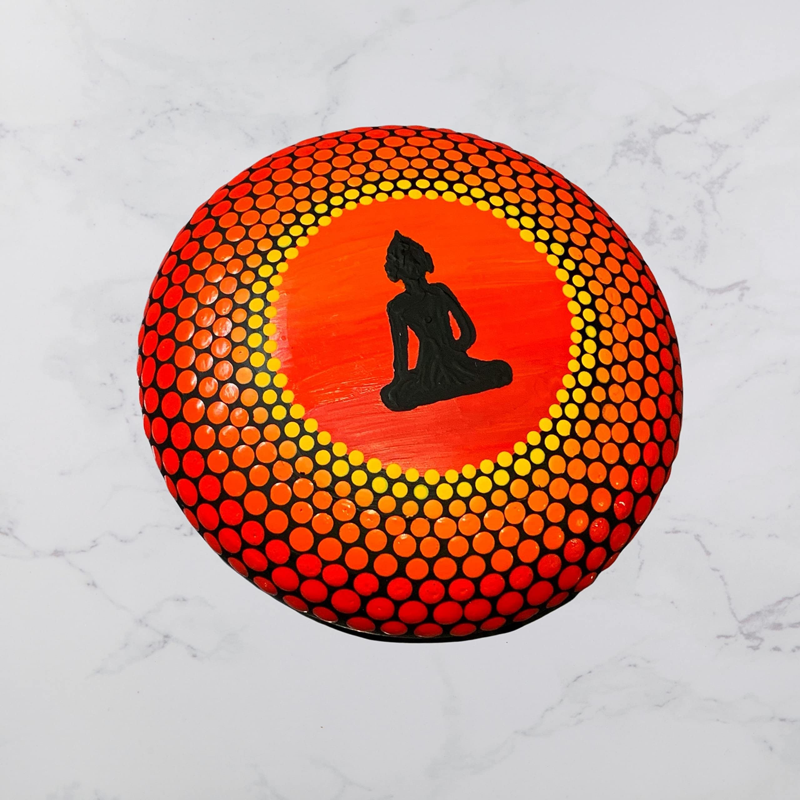 Mold for Making Stones with Dome Template - Design #2 - Happy Dotting Company - Round Smooth Pebble Like for dot Art Rocks, Mandala Art DIY Crafts Painting Drawing - Gypsum, Cement Rock Casting